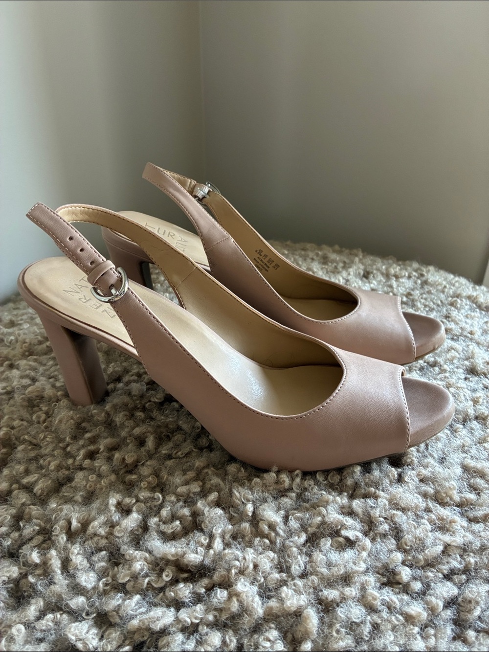 Naturalizer Blush Peep-Toe Slingback Heels